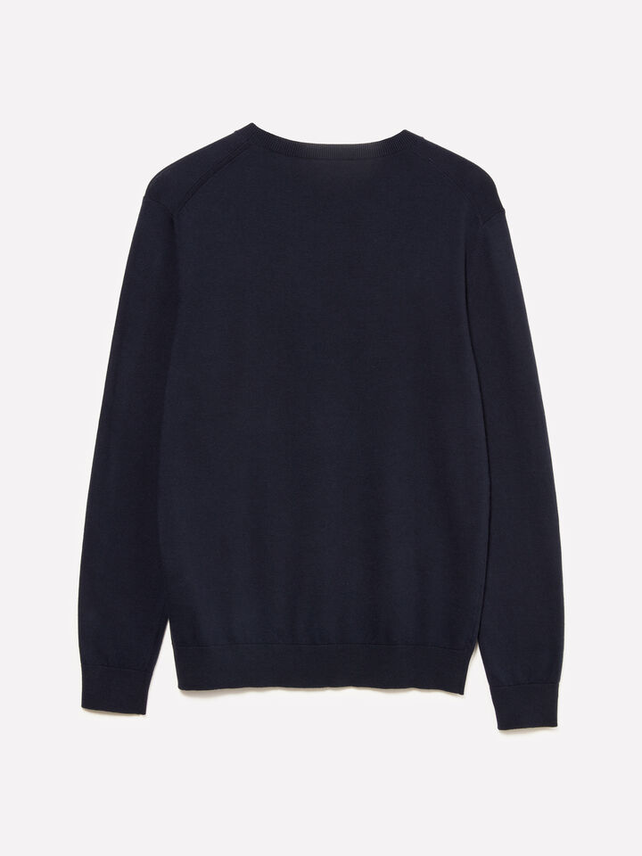 Μπλούζα μπλε σκούρο με λαιμόκοψη - μπλούζες με λαιμόκοψη ανδρικές - Σκουρο Μπλε | Sisley image number 6